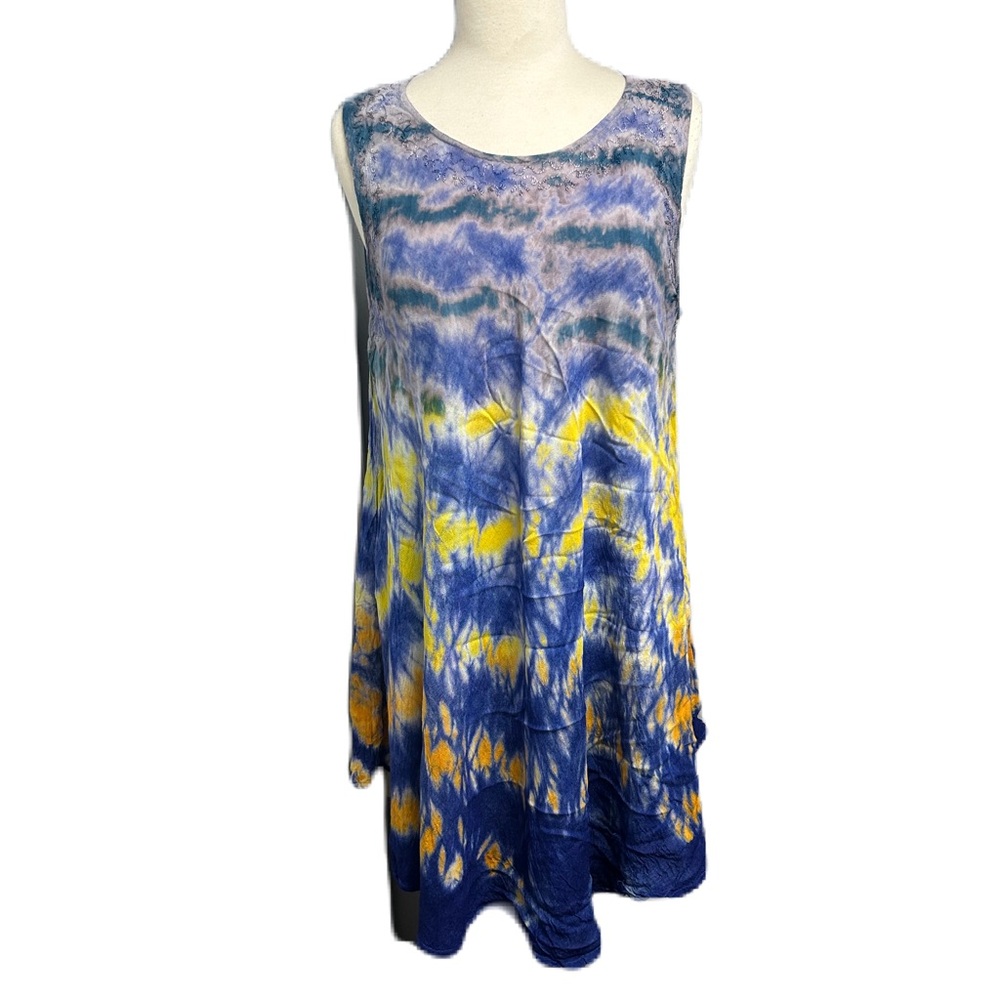 Advance Apparels Sleeveless Boho Hippie Free Size Tank Dress Starry Night